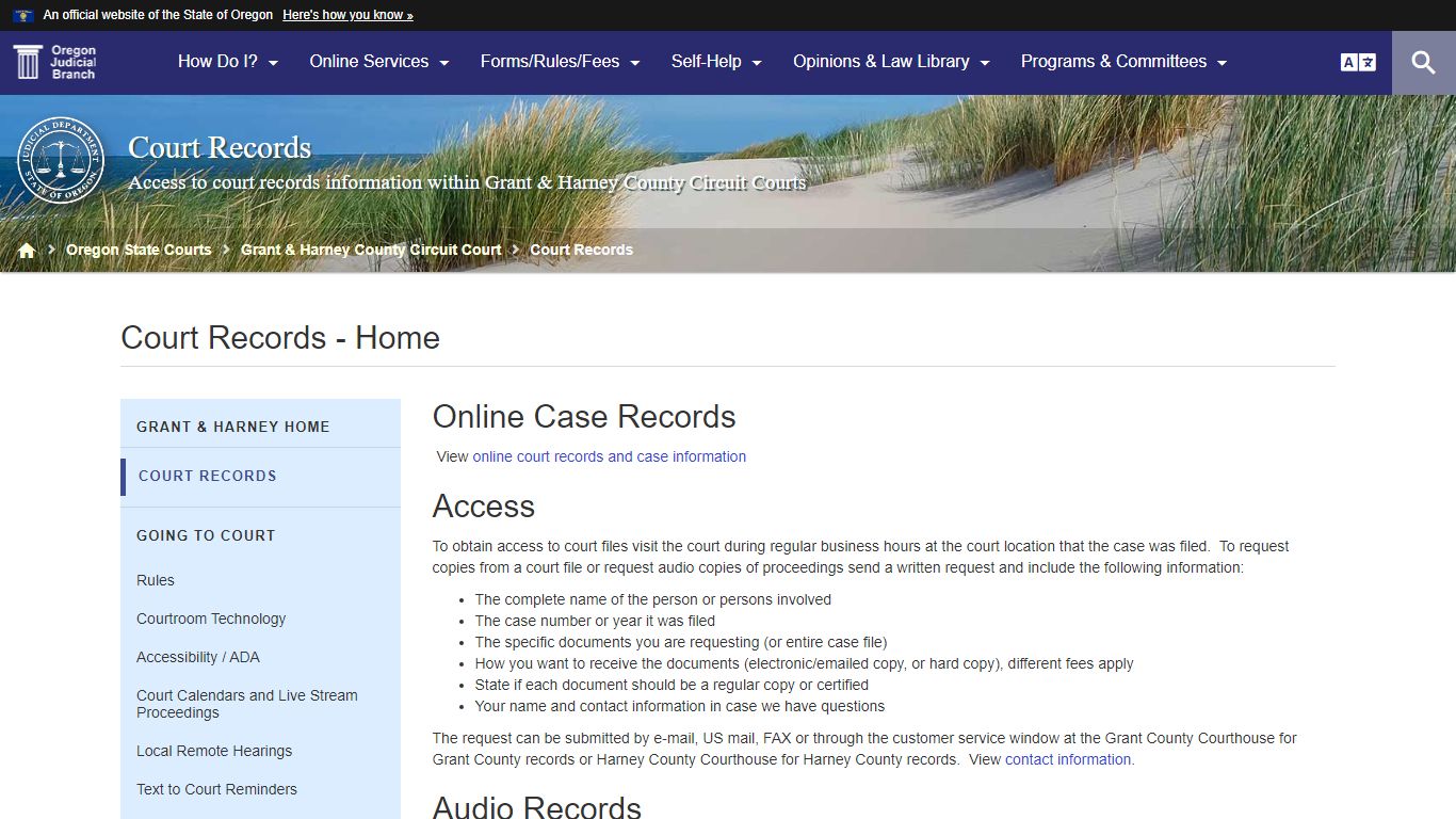 Oregon Judicial Department : Court Records - Home : Court Records ...