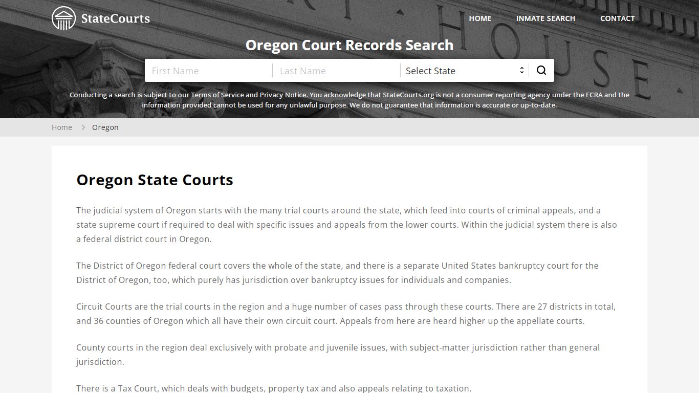 Oregon Court Records - OR State Courts
