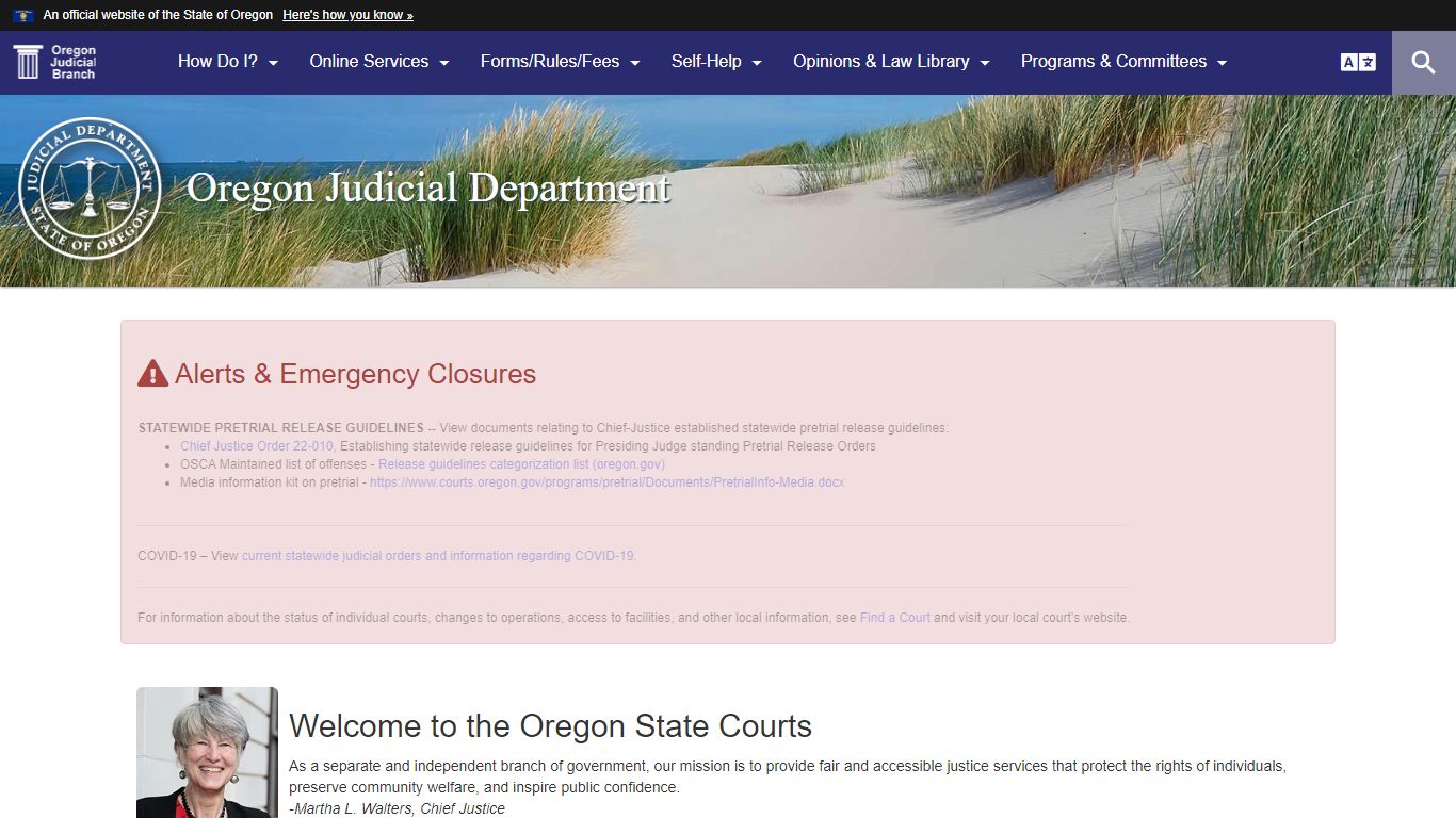 Oregon Judicial Department : Oregon Courts Home : State of Oregon